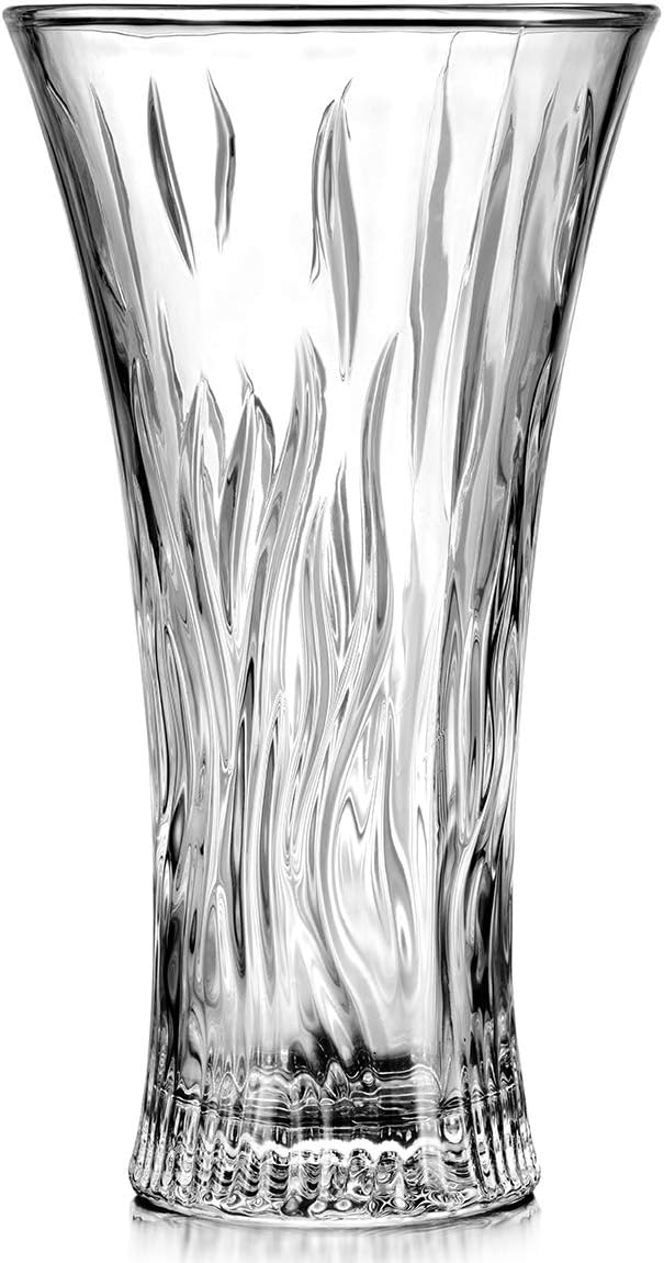 Vase 12" Flower Vases, Crystal Clear Glass Vases for Flowers, Tall Crystal Vase, Modern Large Glass Home Office Decor for Living Room Dining Table Centerpieces, Birthday and Wedding