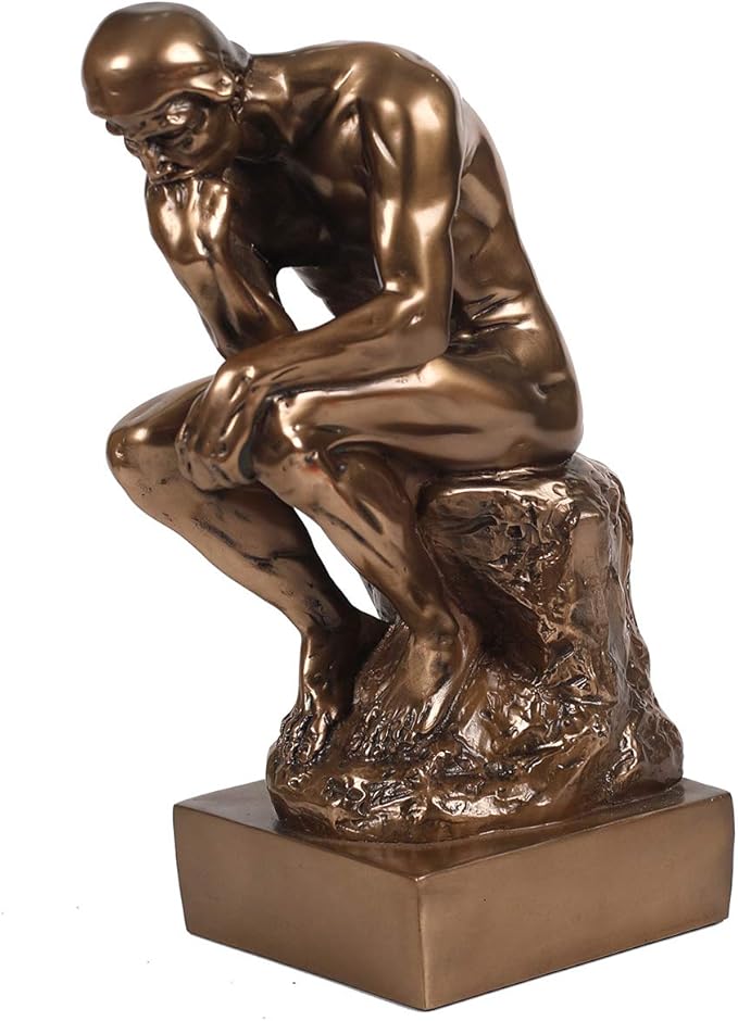 Magicsculp-The Thinker Statue in Premium Cold Cast Bronze 8.8Inch Museum Grade Collectible Figurine-(Medium-Ornaments)
