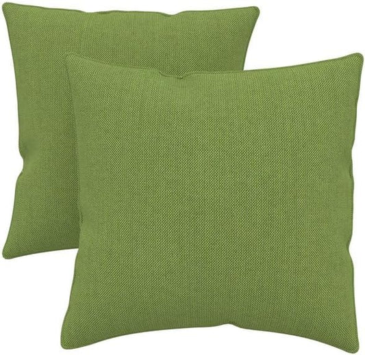 Covers & All Sunbrella Indoor/Outdoor Square Throw Pillows Inserts with Covers, Water Resistant & UV Fade Resistant Set of 2 (Spectrum Cilantro-Self Welt, 16x16)