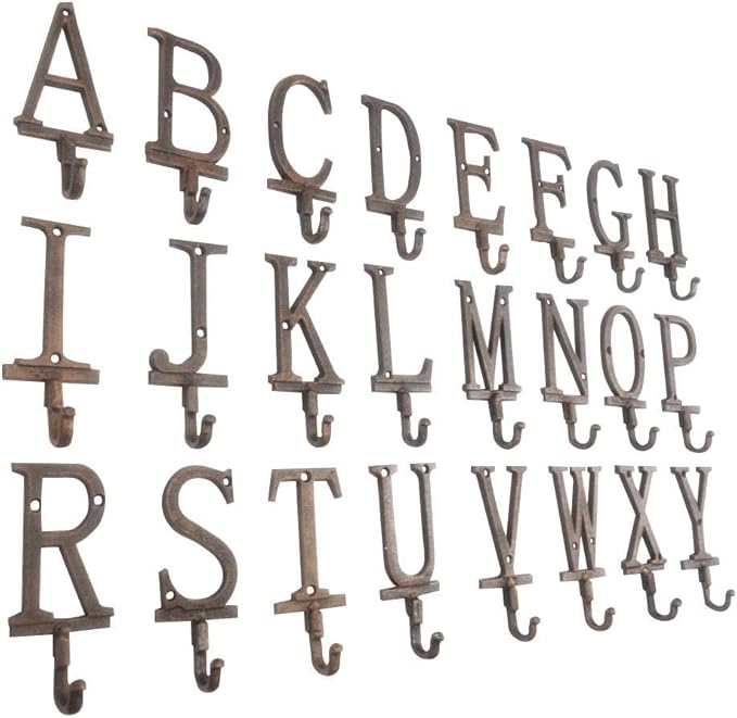 Handcrafted Nautical Decor Rustic Copper Cast Iron Letter J Alphabet Wall Hook 6"
