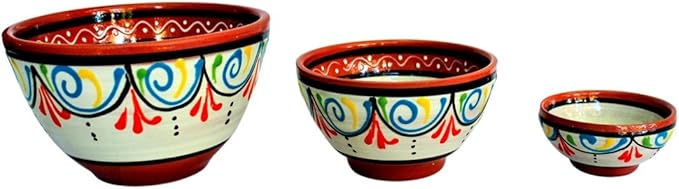 Cactus Canyon Ceramics Spanish Terracotta 5-Piece Breakfast Bowl Set (European Size) White