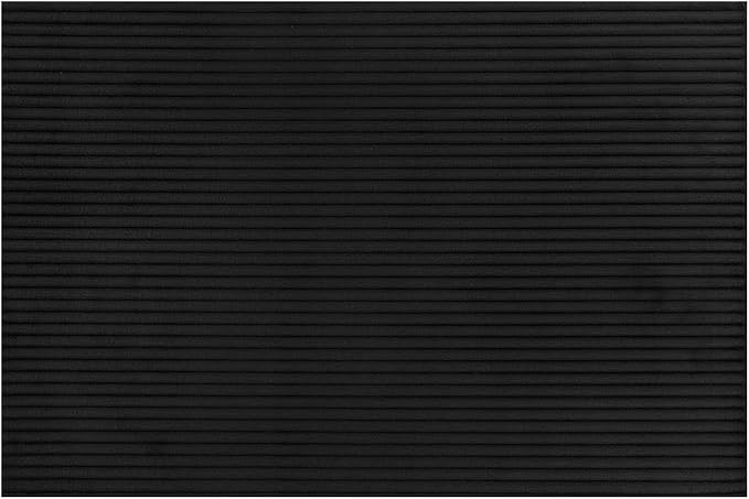 Beverly Rug Non Slip Area Rug 2 x 3 Modern Durable Ultra Soft Ribbed Indoor Rugs for Living Dining Room Office Stain Resistant Non Shedding Casual Easy Shag Indoor Carpet Black 2x3