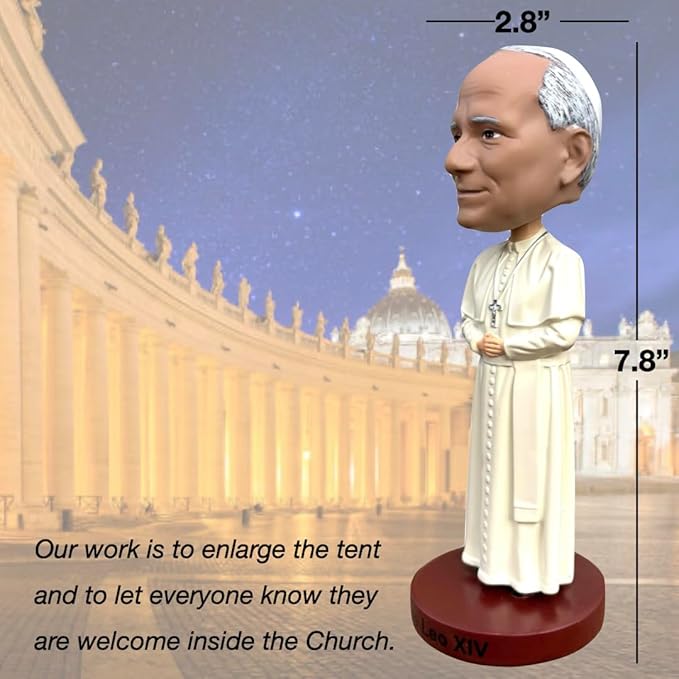 Pope Leo XIV Bobblehead, Gift for Americans and Christians, Premium Polyresin Collectible Statue, 8 Inches Tall, World Leaders Series