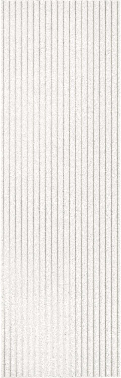 Beverly Rug Non Slip Area Rug 2 x 7 Modern Durable Ultra Soft Ribbed Indoor Rugs for Living Dining Room Office Stain Resistant Non Shedding Casual Easy Shag Indoor Carpet White 2x7