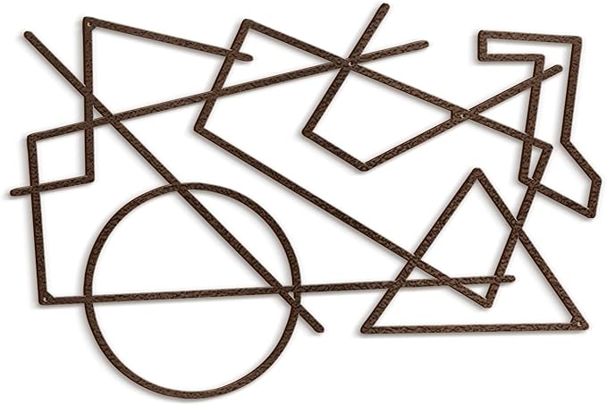SIGNLEADER Metal Wall Decor Geometric Picasso Minimalist Modern Luxury Wall Sculpture Hangings 3D Statue Home Decoration for Living Room, Bedroom, Bathroom, Kitchen, Fireplace, Office - 24" Bronze