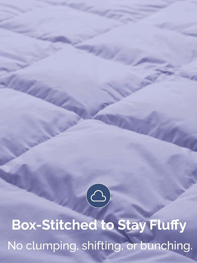 Queen Size, Lavender Alternative Down Comforter - Warm, Lightweight, Luxury and Breathable Hotel Quality Bedding Set - All Season Fluffy and Cozy Oversized Cooling Microfiber Duvet Insert Comforter