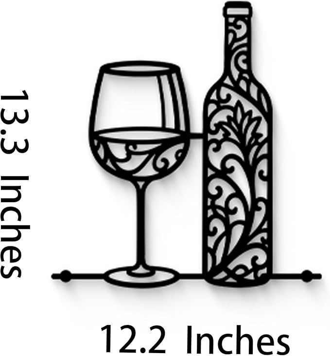 GlintHome Wine Bar Wall Decor Dining Room Wall Decorations Black Wall Art Home Decor for Living Room Kitchen Wine Signs for Home Decor