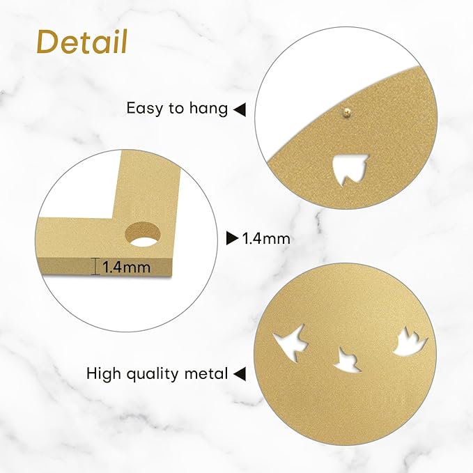 SIGNLEADER Metal Wall Art Decor Birds Minimalist Modern Abstract Wall Sculpture Hangings Home Decoration for Living Room, Bedroom, Bathroom, Kitchen, Outdoor - 18" Gold