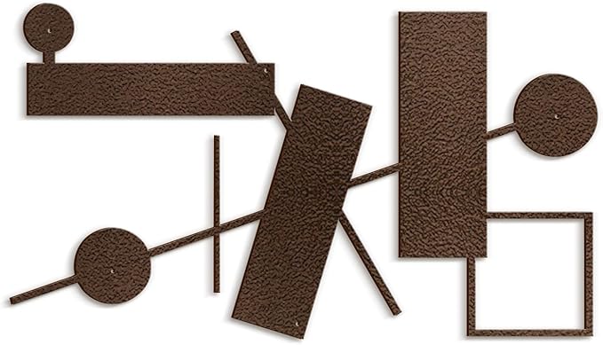 SIGNLEADER Metal Wall Decor Rectangles Abstract Picasso Minimalist Modern Luxury Wall Sculpture Hangings 3D Statue Home Decoration for Living Room, Bedroom, Bathroom, Kitchen, Fireplace, Office - 24" Bronze