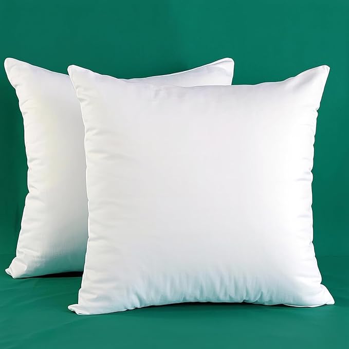Winighting Set of 2 Plump Cotton Fabric Throw Pillow Inserts, Filler for Decorative Cushion Cover, 26 X 26 Inches, There are Multiple Sizes to Choose from