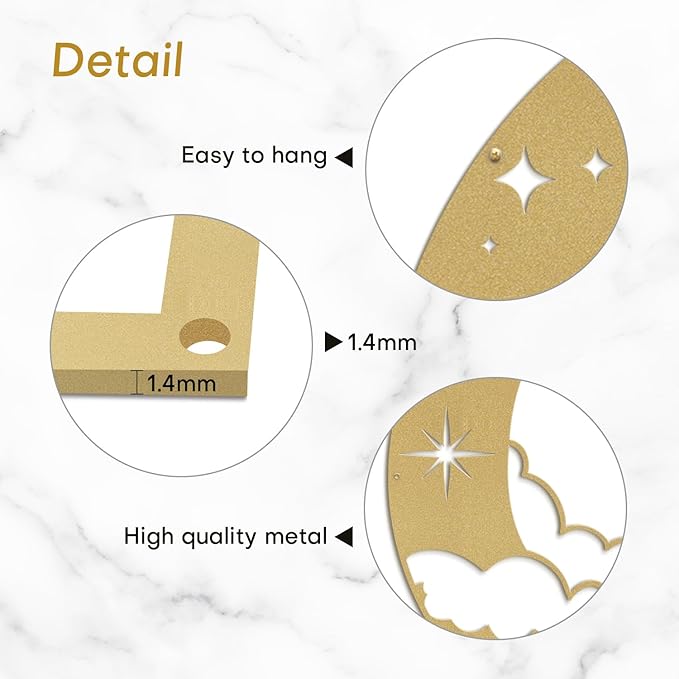SIGNLEADER Metal Wall Art Decor Lighthouse on the Waves Minimalist Modern Abstract Wall Sculpture Hangings Home Decoration for Living Room, Bedroom, Bathroom, Kitchen, Outdoor - 18" Gold