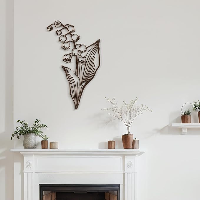 SIGNLEADER Metal Wall Art Decor Petal and Leaf Modern Abstract Wall Sculpture Hangings Home Decoration for Living Room, Bedroom, Bathroom, Kitchen, Outdoor - 18" Bronze
