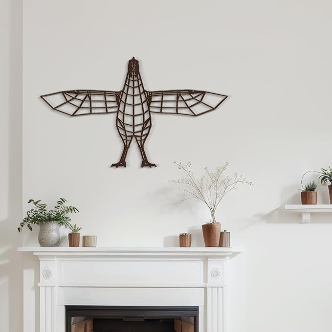 SIGNLEADER Metal Wall Art Decor Flying Bird Minimalist Modern Abstract Wall Sculpture Hangings Home Decoration for Living Room, Bedroom, Bathroom, Kitchen, Outdoor - 18" Bronze