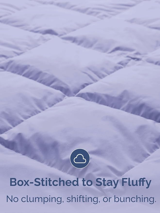 Queen Size, Purple & Lavender Reversible Alternative Down Comforter - Warm, Lightweight Breathable Hotel Quality Bedding Set - All Season Fluffy Oversized Cooling Microfiber Duvet Insert Comforter