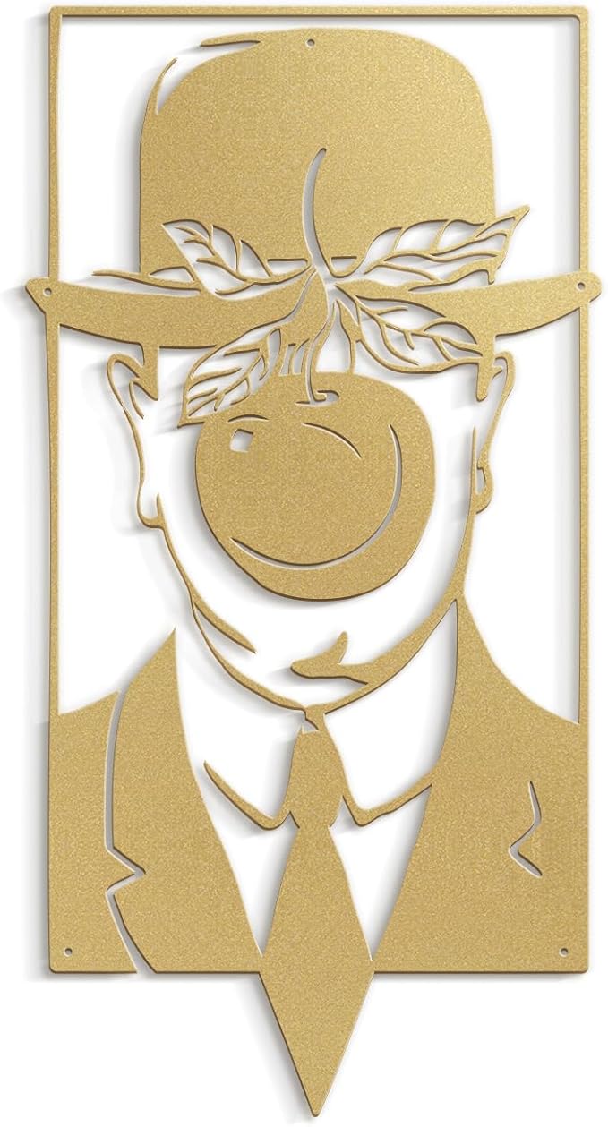SIGNLEADER Metal Wall Art Decor Chaplin Modern Abstract Wall Sculpture Hangings Home Decoration for Living Room, Bedroom, Bathroom, Kitchen, Outdoor - 18" Gold