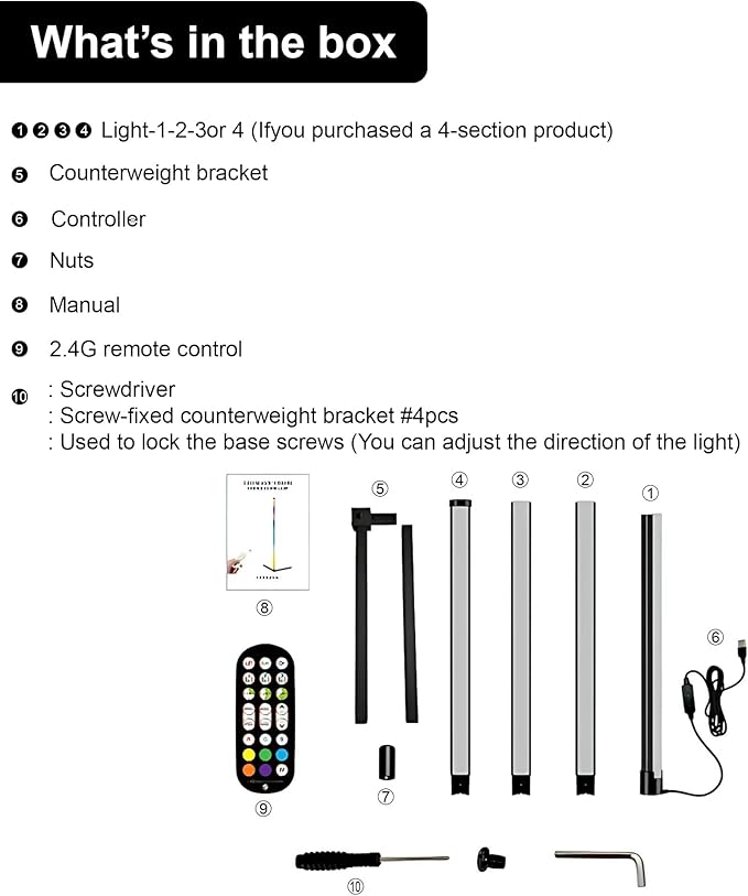 2 Pack Corner Floor Lamp – 57'' Tall RGB Lamp Modern Mood Lighting with 88 LEDs, Bluetooth App Control, and Sturdy Base for Effortless Setup