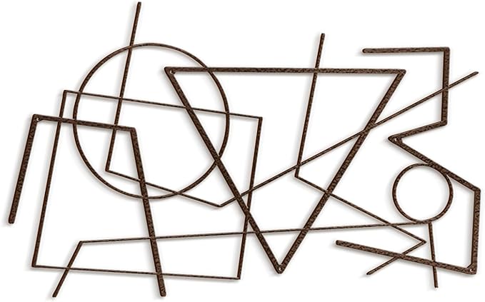 SIGNLEADER Metal Wall Decor Linear Abstract Picasso Minimalist Modern Luxury Wall Sculpture Hangings 3D Statue Home Decoration for Living Room, Bedroom, Bathroom, Kitchen, Fireplace, Office - 18" Bronze