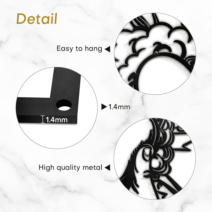 SIGNLEADER Metal Wall Art Decor I Love You Heart Modern Abstract Wall Sculpture Hangings Home Decoration for Living Room, Bedroom, Bathroom, Kitchen, Outdoor - 18" Black