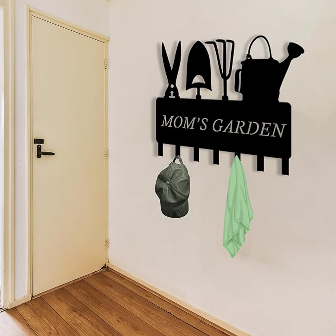 Personalized Metal Key Holder for Wall, Metal Wall Mount Custom Name Hooks, Key Organizer for Garden, Letter Wall Decoration Key Hook, Key Hanger Decor, Key Rack for Outdoor Kitchen, Gift for Gardener