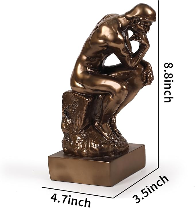 Magicsculp-The Thinker Statue in Premium Cold Cast Bronze 8.8Inch Museum Grade Collectible Figurine-(Medium-Ornaments)