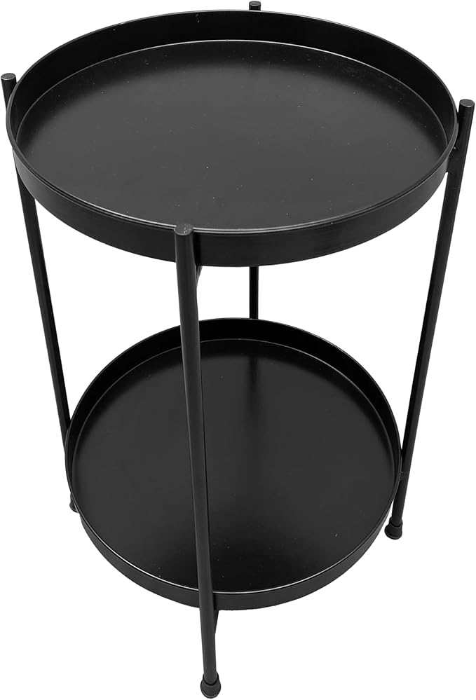 Elegant Iron Side End Table: Durable, Stylish, and Convenient Storage.