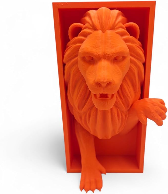 Dragons Awakening Book End – Fantasy Book Nook Insert for Dragon Readers – Unique Home Decor for Bookshelves & Libraries (Orange - Lion)