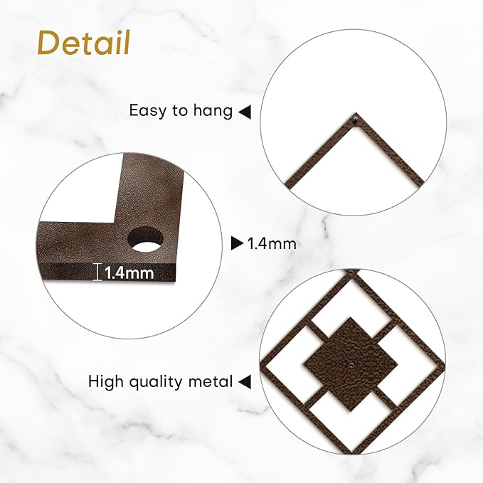 SIGNLEADER Metal Wall Decor Folk Symbol Minimalist Modern Luxury Wall Sculpture Hangings 3D Statue Home Decoration for Living Room, Bedroom, Bathroom, Kitchen, Fireplace, Office - 18" Bronze