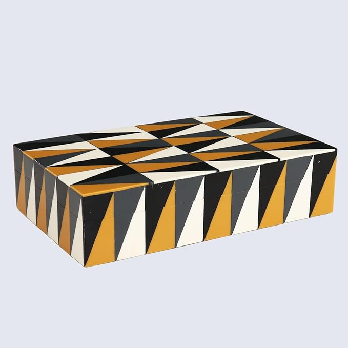 Handicrafts Home Decorative Keepsake Box 8x5 – Small Organizer Box with Lid, Boho Decorative Storage, Retro Memory Box, Unique Coffee Table Décor, Jewelry or Trinket Box, Modern Shelf Decorative Box