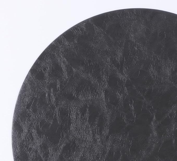 Set of 6 Embossed PU Leather Placemats, Waterproof Coffee Coasters, Kitchen Table Mats, Easy to Wipe Off for Dining Round Table