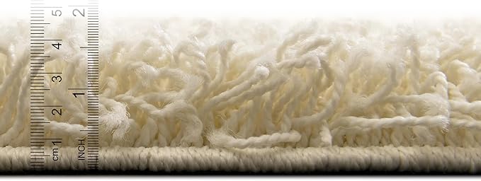Unique Loom Solid Shag Collection Area Rug (2' 7" x 10' Runner, Pure Ivory)