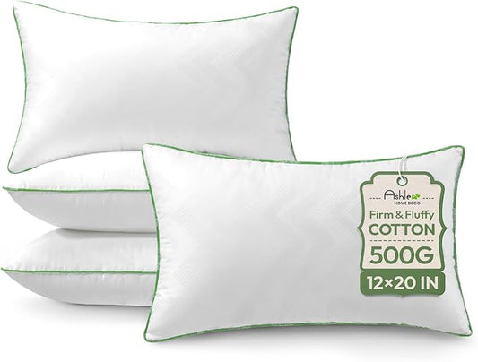 Ashler 12x20 Pillows Insert (Set of 4) - Throw Pillow Inserts with 100% Cotton Cover - Lumbar Pillow Sofa Stuffer Pillow Inserts -Decorative White Couch Pillow