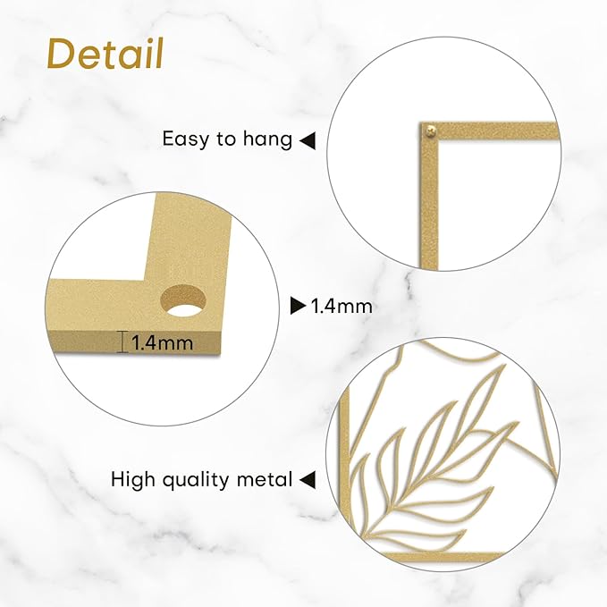 SIGNLEADER Metal Wall Art Decor Woman's Face Shape Modern Abstract Wall Sculpture Hangings Home Decoration for Living Room, Bedroom, Bathroom, Kitchen, Outdoor - 18" Gold