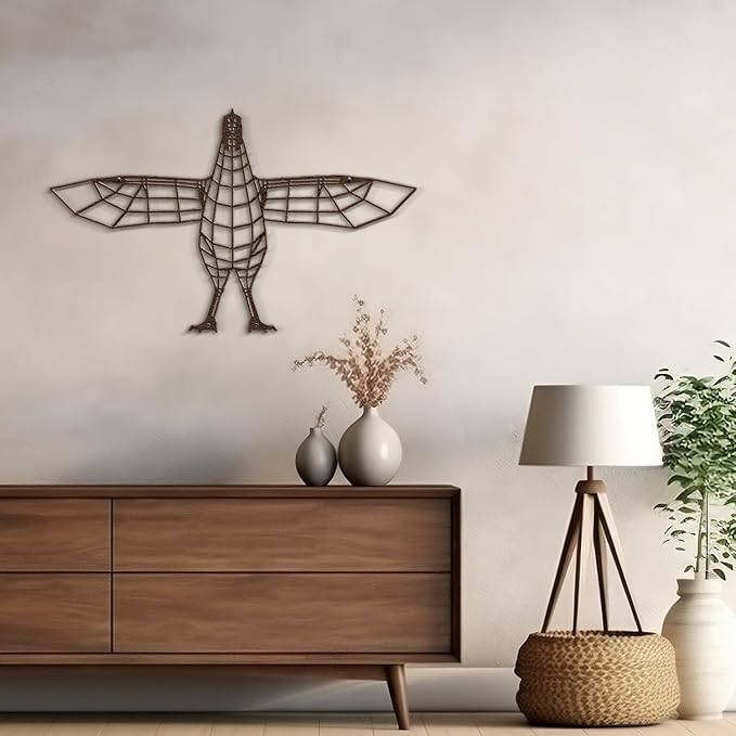 SIGNLEADER Metal Wall Art Decor Flying Bird Minimalist Modern Abstract Wall Sculpture Hangings Home Decoration for Living Room, Bedroom, Bathroom, Kitchen, Outdoor - 18" Bronze