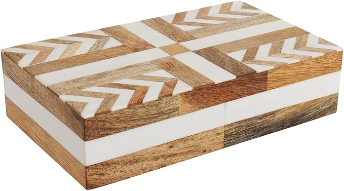 Handicrafts Home Decorative Storage Box 10x6 – Remote Organizer Box with Lid, Modern Decorative Keepsake Box, Boho Shelf Décor, Memory Box for Photos or Letters, Decorative Box for Table Décor