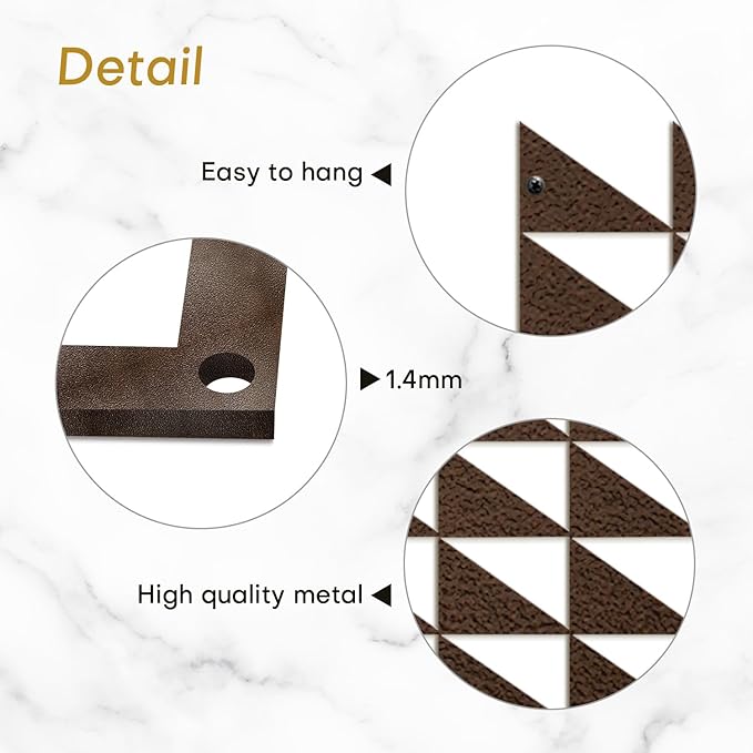 SIGNLEADER Metal Wall Decor Triangle Composition Minimalist Modern Luxury Wall Sculpture Hangings 3D Statue Home Decoration for Living Room, Bedroom, Bathroom, Kitchen, Fireplace, Office - 24" Bronze