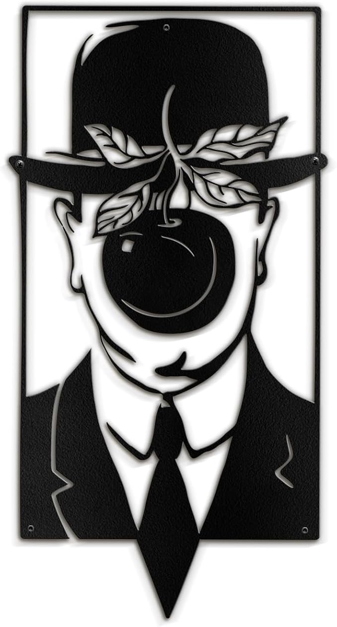 SIGNLEADER Metal Wall Art Decor Chaplin Modern Abstract Wall Sculpture Hangings Home Decoration for Living Room, Bedroom, Bathroom, Kitchen, Outdoor - 18" Black