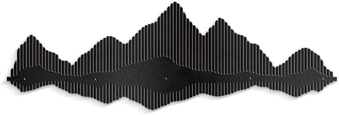 SIGNLEADER Metal Wall Decor Mountains Lines Minimalist Modern Luxury Wall Sculpture Hangings 3D Statue Home Decoration for Living Room, Bedroom, Bathroom, Kitchen, Fireplace, Office - 18" Black