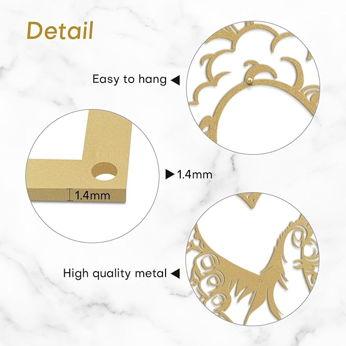 SIGNLEADER Metal Wall Art Decor I Love You Heart Modern Abstract Wall Sculpture Hangings Home Decoration for Living Room, Bedroom, Bathroom, Kitchen, Outdoor - 18" Gold