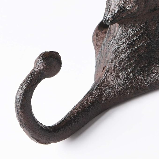 BRASSTAR Vintage 2PCS Cast Iron Deer Head Antlers Wall Hooks/Hanger - Living Room Bathroom Room Kitchen Wall Decoration Coat Hooks Rustic PTZY226-02