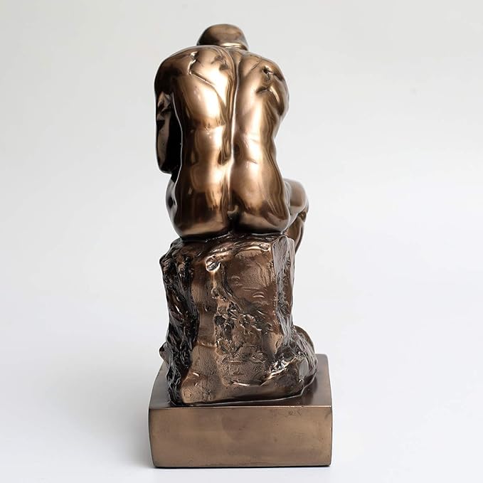 Magicsculp-Text Customization The Thinker Statue in Premium Cold Cast Bronze- 12-Inch Museum Grade Collectible Figurine-(Large-Decoration)