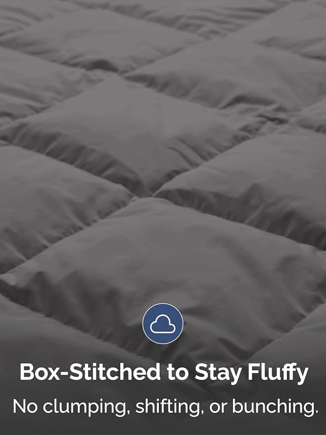 Full Size, Dark Gray Alternative Down Comforter - Warm, Lightweight, Luxury and Breathable Hotel Quality Bedding Set - All Season Fluffy and Cozy Oversized Cooling Microfiber Duvet Insert Comforter