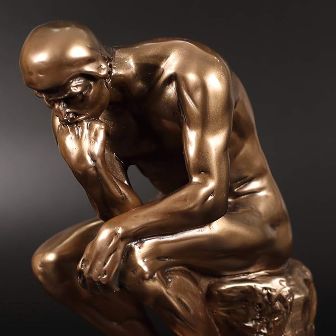 Magicsculp-Text Customization The Thinker Statue in Premium Cold Cast Bronze- 12-Inch Museum Grade Collectible Figurine-(Large-Decoration)