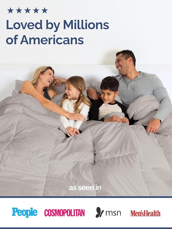 Twin Size, Light Gray Alternative Down Comforter - Warm, Lightweight, Luxury, & Breathable Hotel Quality Bedding Set - All Season Fluffy and Cozy Oversized Cooling Microfiber Duvet Insert Comforter