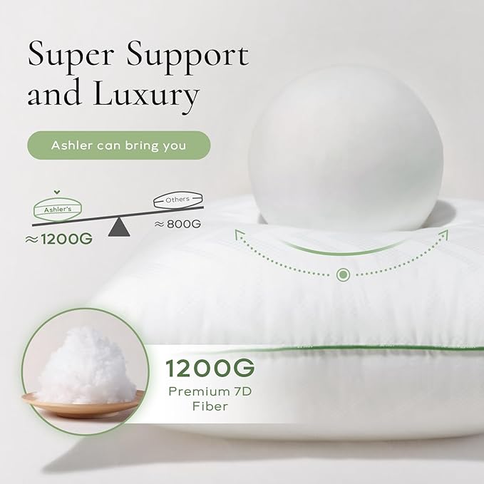Ashler 26x26 Pillows Insert (Set of 2) - Throw Pillow Inserts with 100% Cotton Cover - 26 Inch Euro Pillows Sofa Stuffer Pillow Inserts -Decorative White Couch Pillow