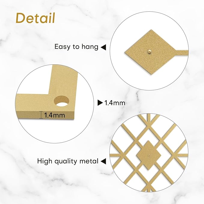SIGNLEADER Metal Wall Decor Folk Symbol Mystery Minimalist Modern Luxury Wall Sculpture Hangings 3D Statue Home Decoration for Living Room, Bedroom, Bathroom, Kitchen, Fireplace, Office - 24" Gold