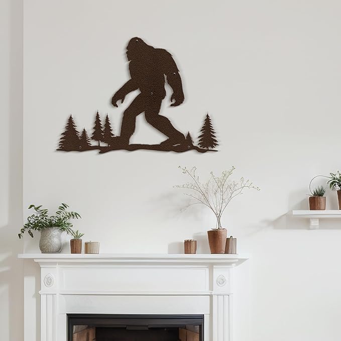 SIGNLEADER Metal Wall Art Decor Orangutan Walking Minimalist Modern Abstract Wall Sculpture Hangings Home Decoration for Living Room, Bedroom, Bathroom, Kitchen, Outdoor - 18" Bronze