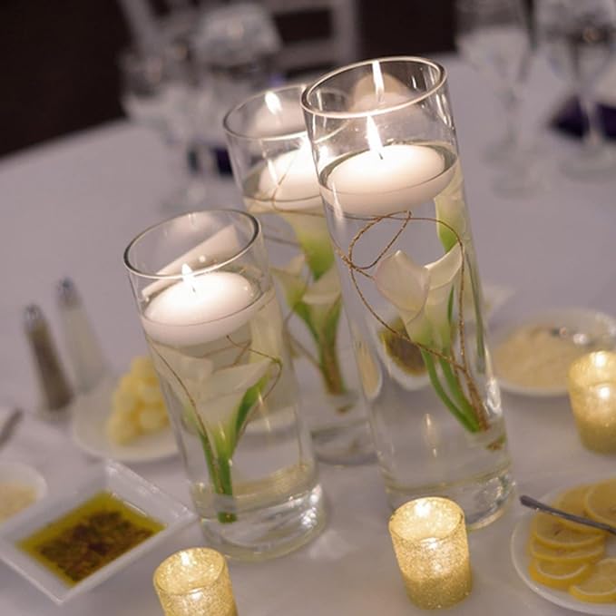 Cylinder Vase Bulk Clear Esmiome - Cylinder Vases for Centerpieces 4 Sets (16Pcs) Hurricane Floating Candle Holder, Glass Vases for Flowers, Decorative Centerpiece for Wedding, 4''+6''+8''+10''(High)