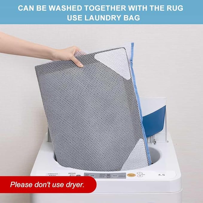 Rug-Gripper, Anti Slip Rug Grippers for Carpet, Upgraded Area Rug Pad Grippers Extra Sticky on Tile, Non-Slip Rug Pads Stopper for Hardwood Floor Washable Rug Tape Stickers 12x12cm 4 Pieces