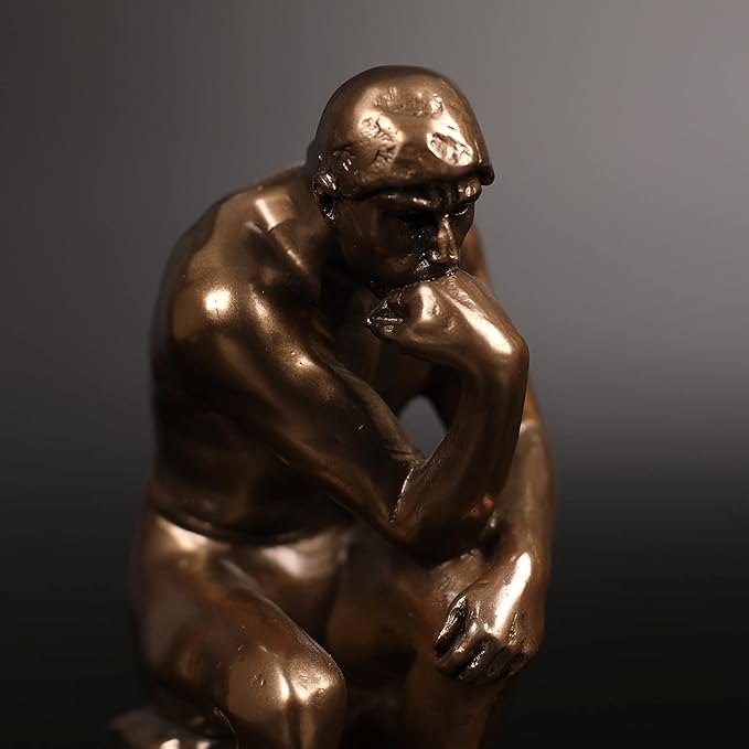 Magicsculp-The Thinker Statue Bookends in Premium Cold Cast Bronze- 7.48-Inch Museum Grade Collectible Figurine (Small-Bookends)