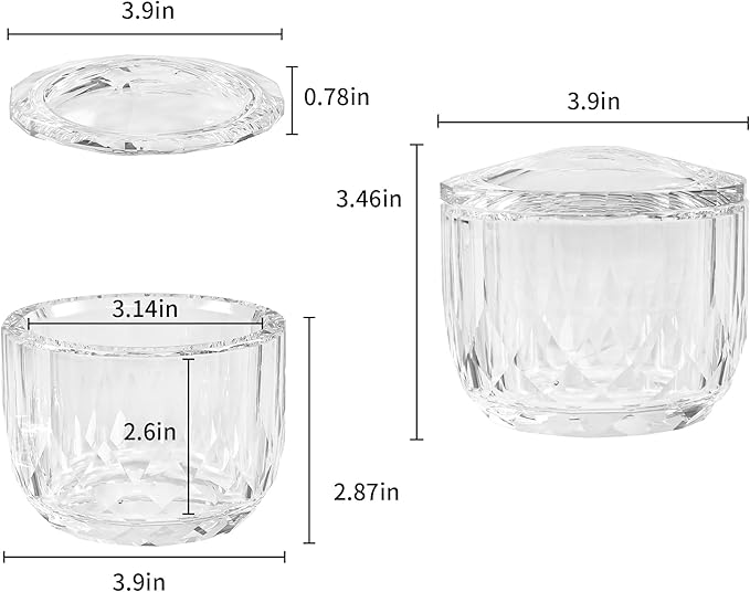 kitCom Crystal Candy Dish With Lid Hand-Cut Home Decorative Jewelry Box Candy Jar W 3.9" x H 3.5", Comes With Gift Box